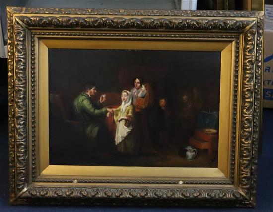 19th century English School Physician and Patients 14 x 20in.